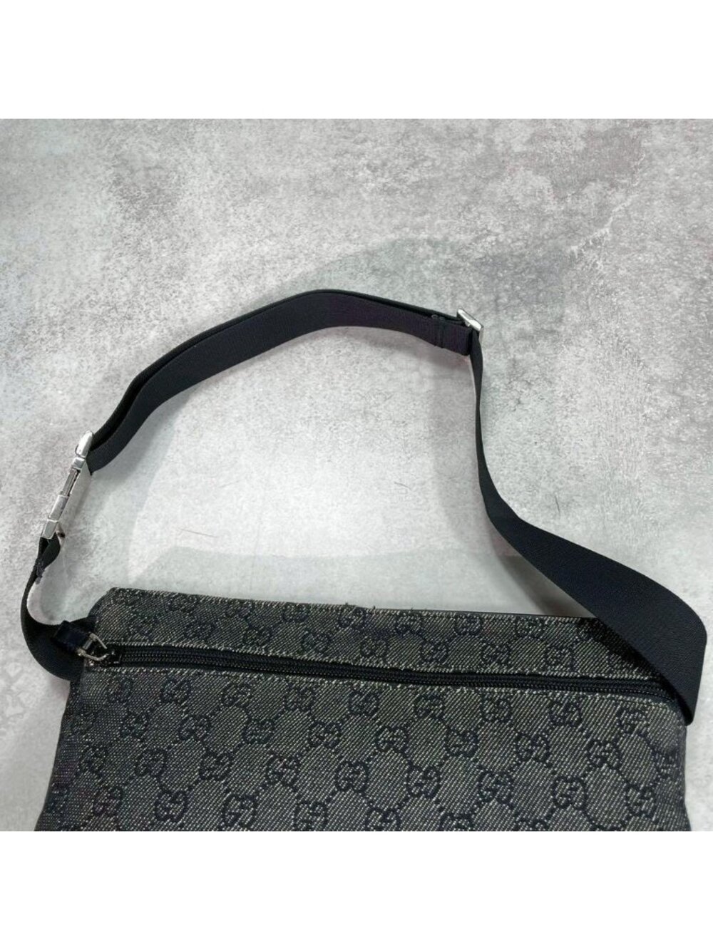 Gucci GG Belt Bag Shoulder Black Leather Canvas - Picture 4 of 10